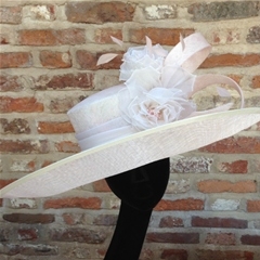 large pink wedding hats