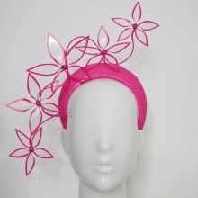 tf1 neon pink headband with acrylic flowers