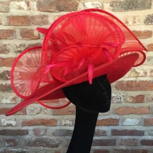 red east-west brim with pleated loops